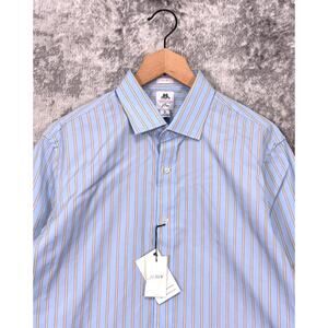New Thomas Mason For J Crew Dress Shirt 16 / 34 Mens Light Blue Stripe